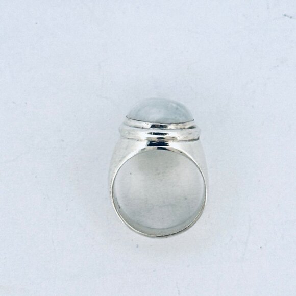 Vintage Estate Sterling Silver 925 Large Oval Moonstone Ring Size 9 Chunky - Picture 4 of 10